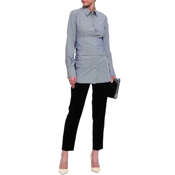 Piazza Sempione - Honia - Velvet Tapered Pants - Black - Picture 1 of 13